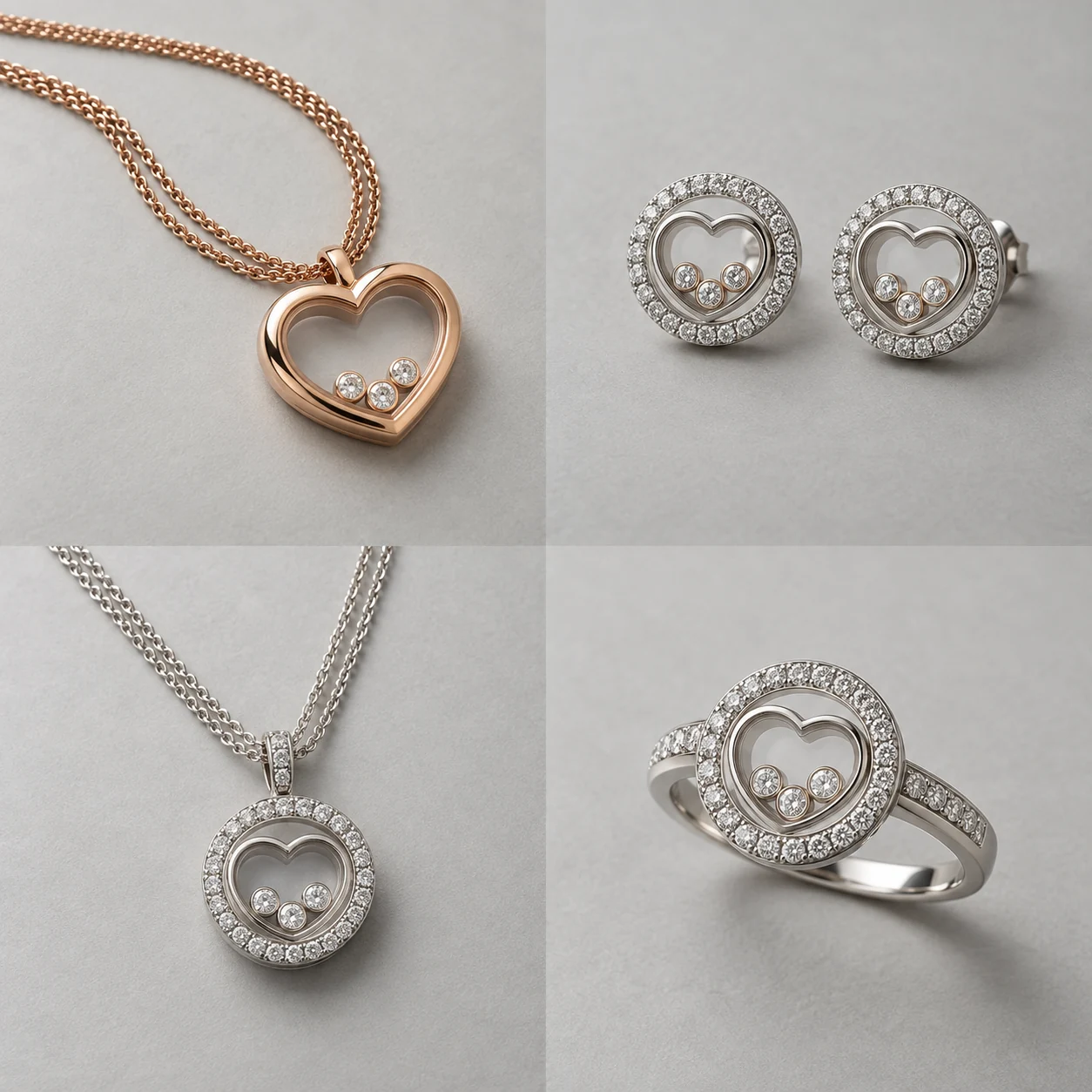 Illustration IA : interprétation d’un collier, Or blanc, diamants, pas une photo de la référence